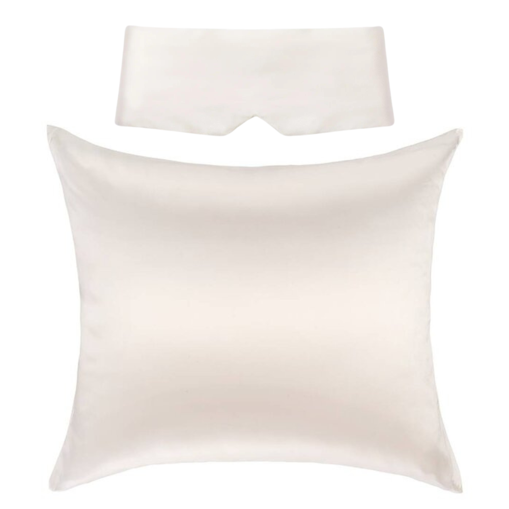 Perfektes Schlafset Elfenbein - Kissenbezug & Schlafmaske