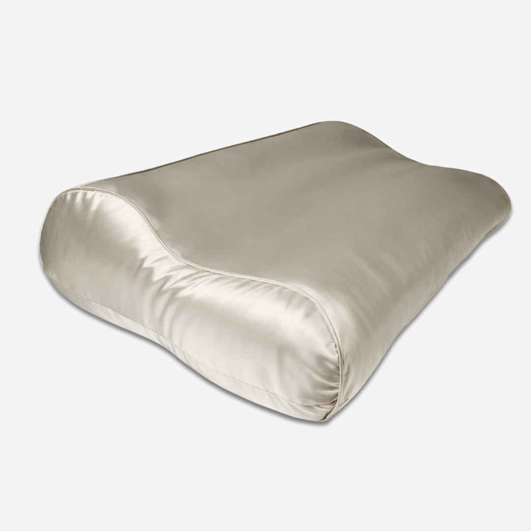 Seidenkissenbezug Elfenbein - 19mm Satin Ergonomisch