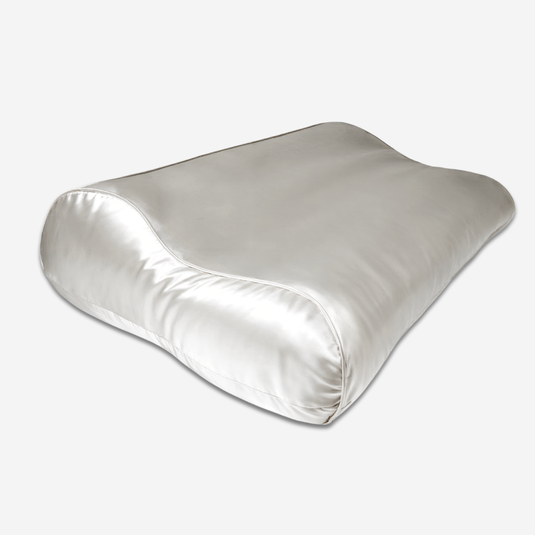 Seidenkissenbezug ergonomisch Weiß - 19mm Satin