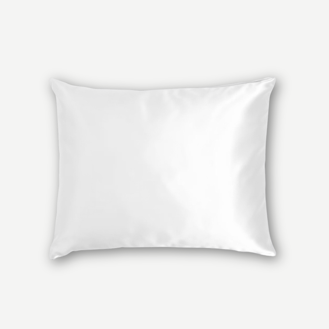 Seidenkissenbezug Weiß - 22mm Satin