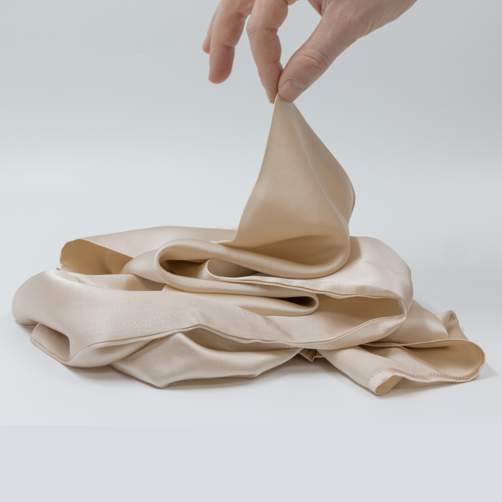 2x 100% Seide Kissenbezug für ergonomisches Kissen Dunkler Champagner - 19MM