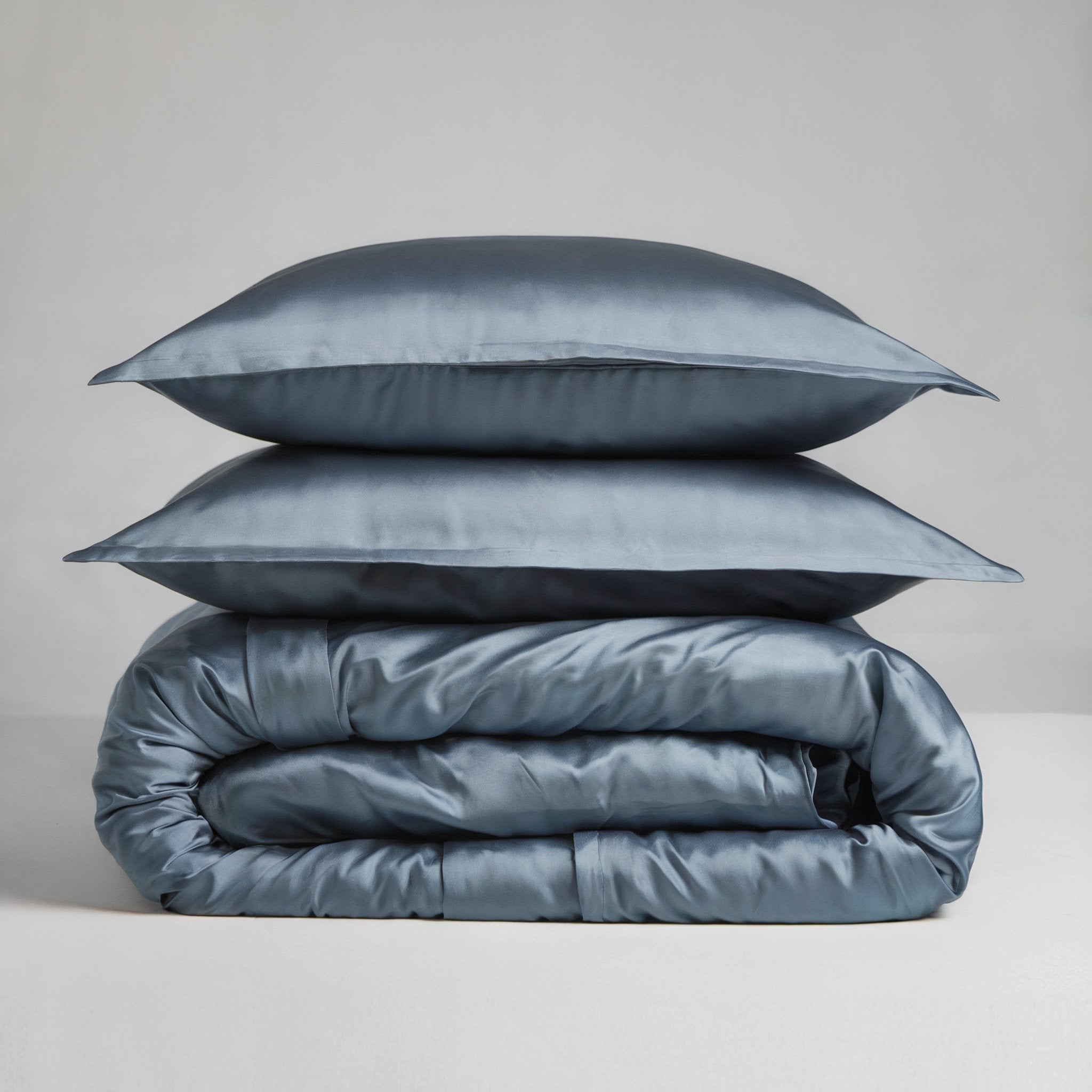 Seidenbettbezug Jeansblau - 22MM