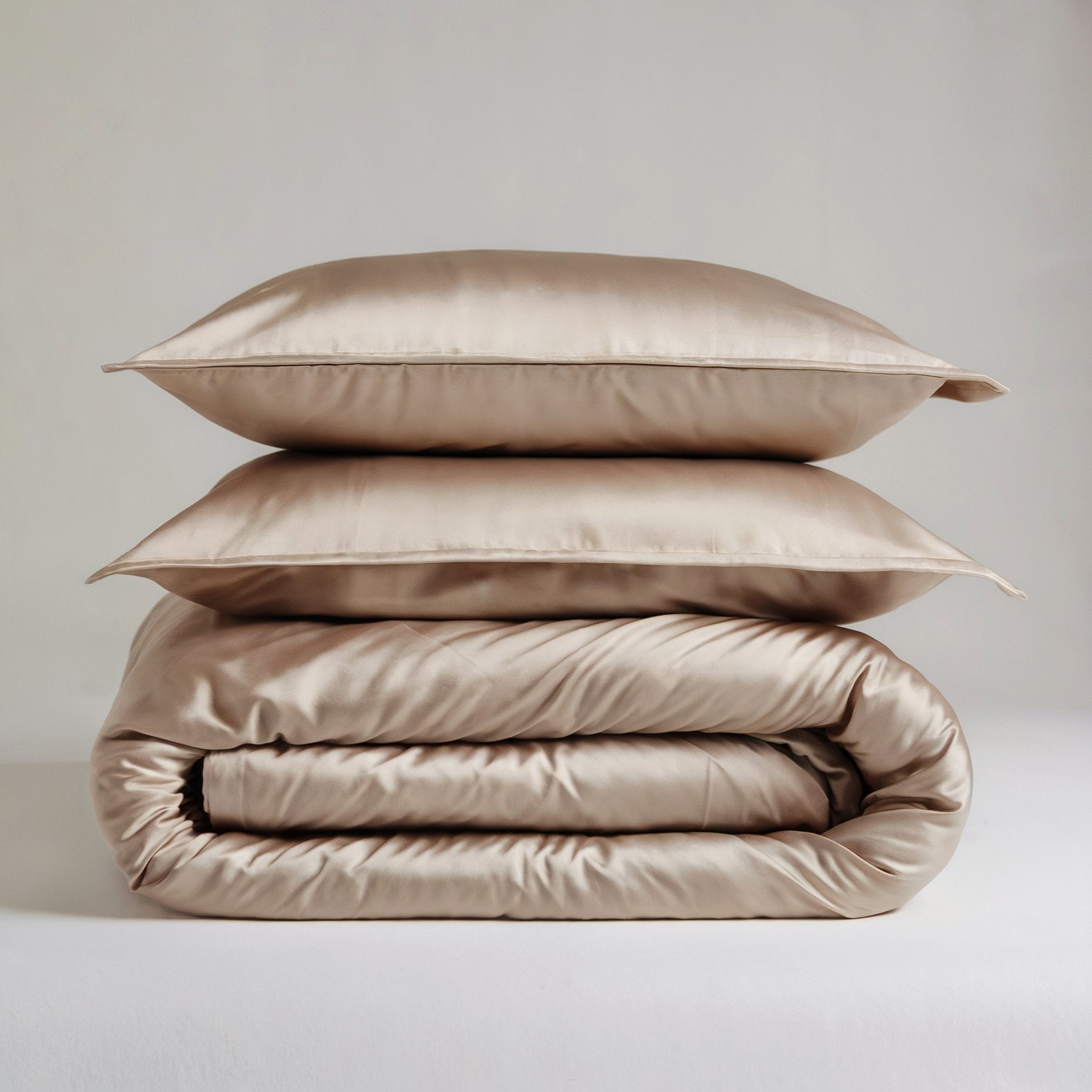 Seidenbettbezug Dunkler Champagner - 22MM