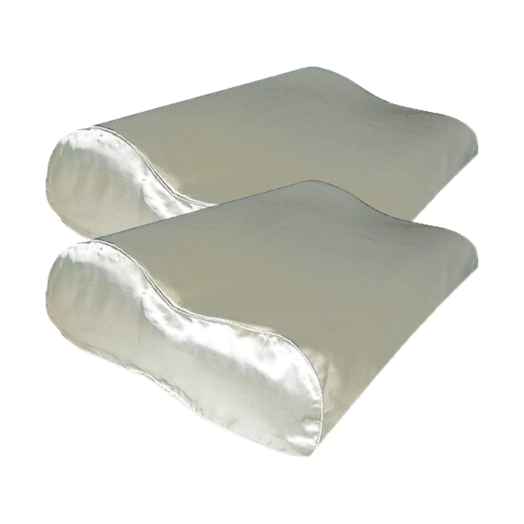 2x 100% Seide Kissenbezug für ergonomisches Kissen Elfenbein - 22MM