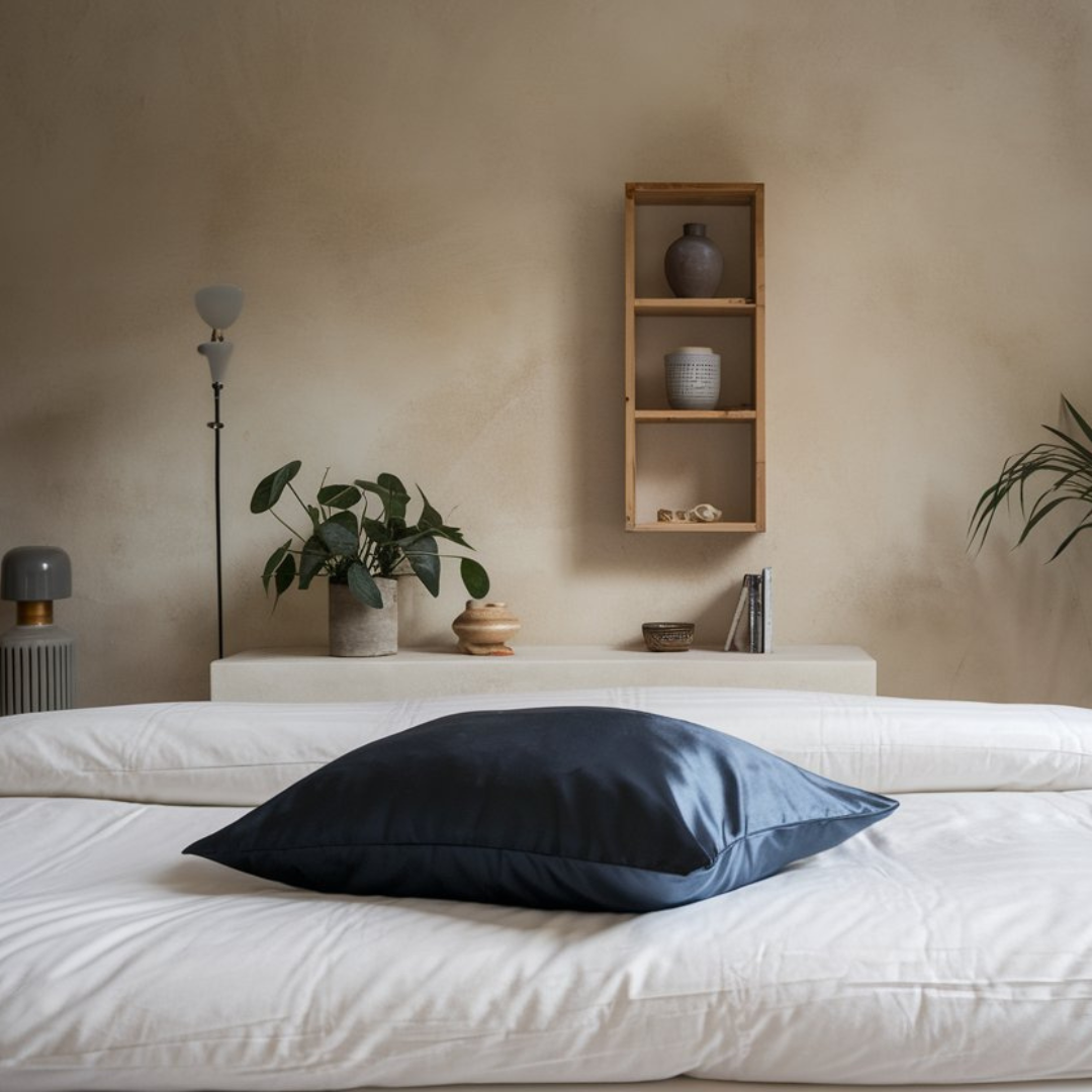 Seidenkissenbezug Blau - 19mm Satin