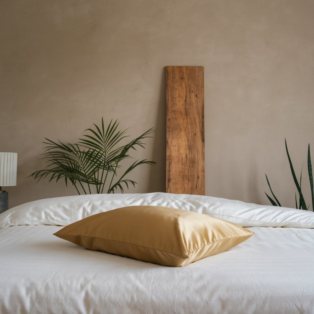 Seidenkissenbezug Gold - 22mm Satin