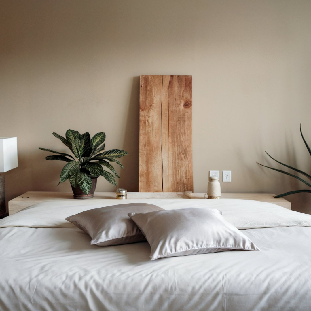 2x Seidenkissenbezug Mondlicht (Hellgrau) - 22mm Satin