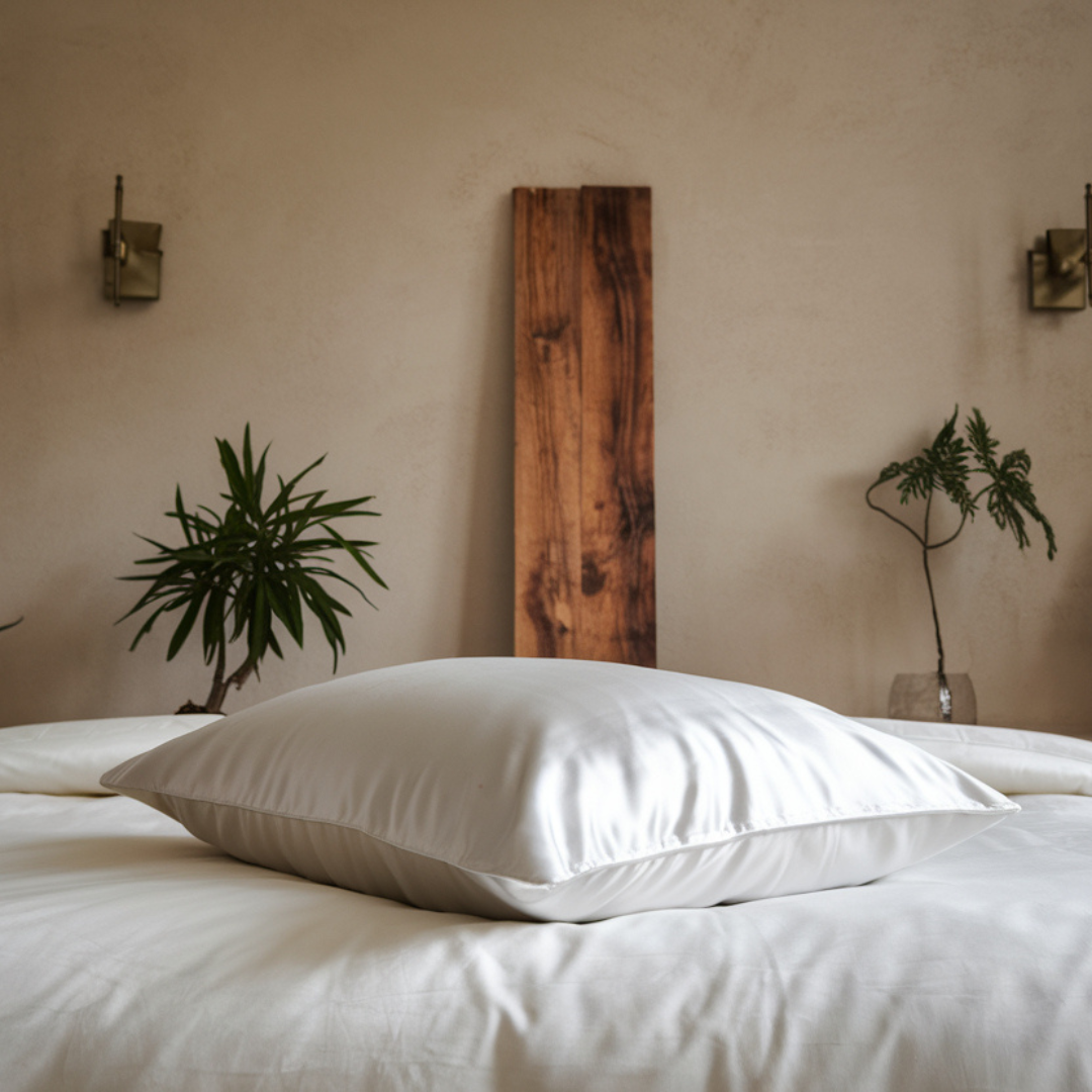 4x Seidenkissenbezug Weiß - 22mm Satin