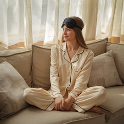 Luxuriöse Seidenschlafmaske - Schwarz