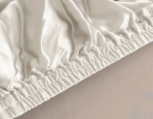 Seide Topper Spannbettlaken Elfenbein - 22MM