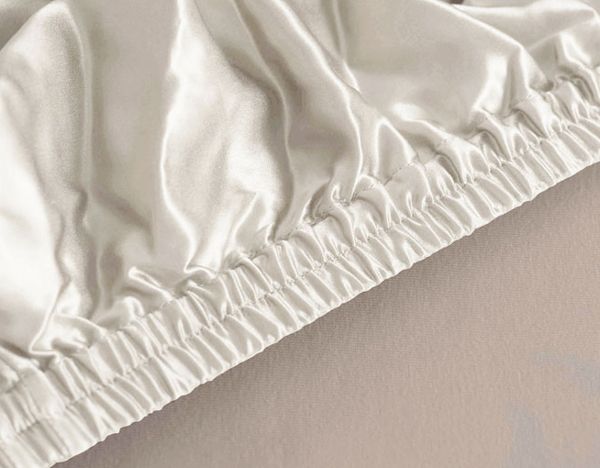 Seiden Topper Spannbettlaken Schwarz - 22MM