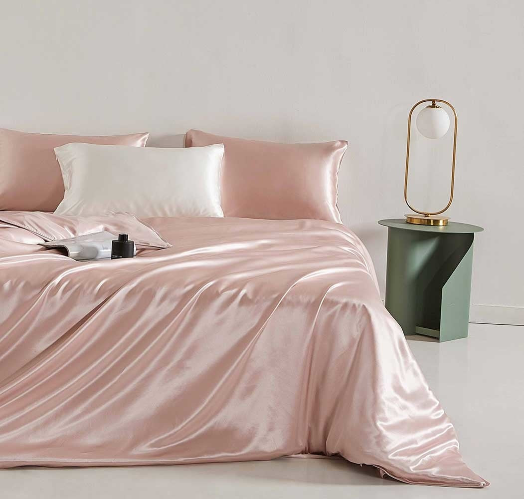 Bettbezug aus 100% Seide - Altrosa - 22 Momme Hochglanz
