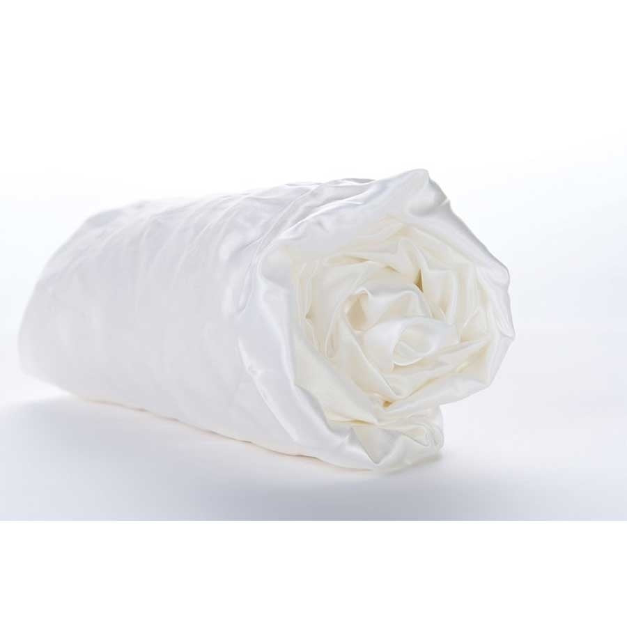 100% Seide Spannbettlaken Elfenbein - 22MM