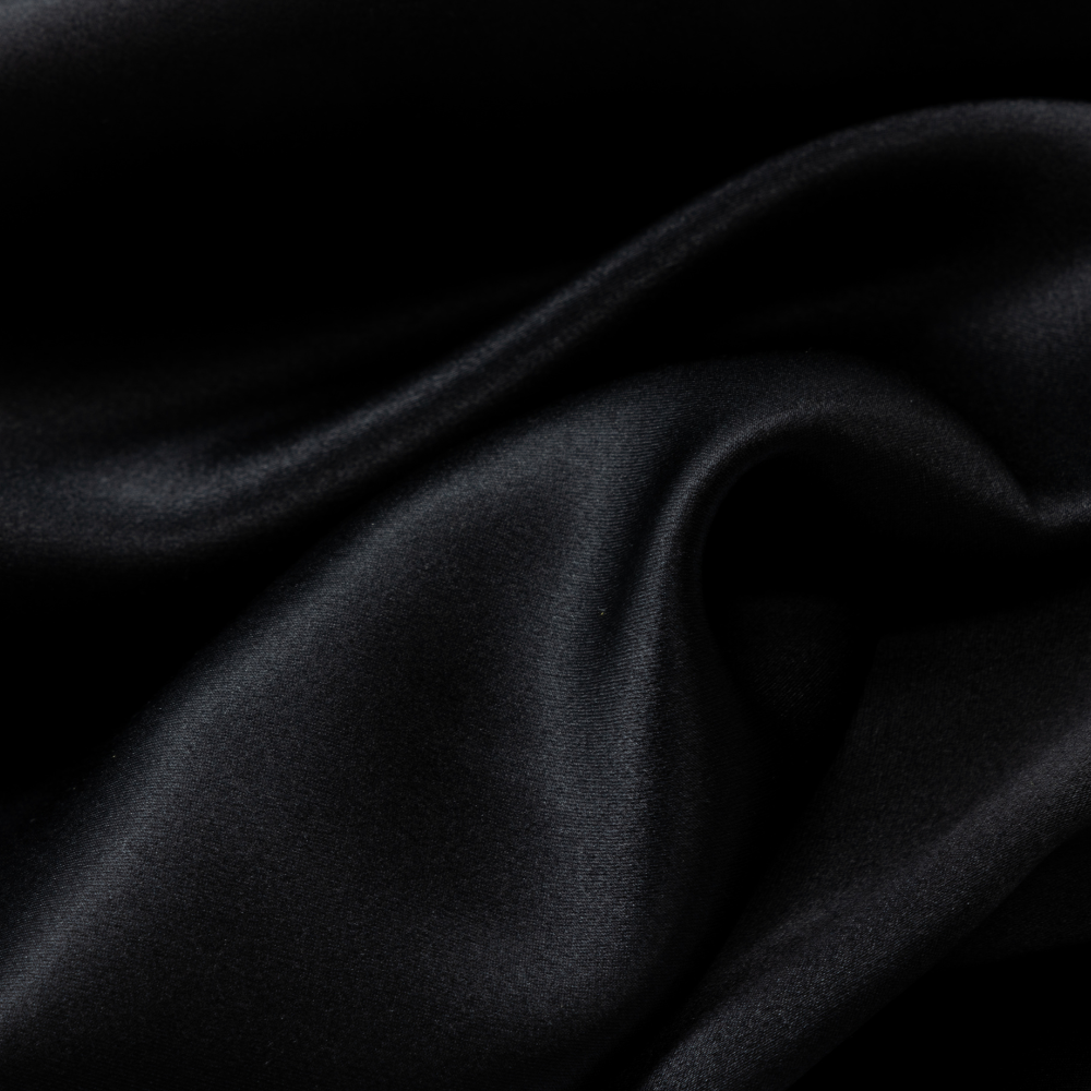Seidenkissenbezug Schwarz - 22mm Satin