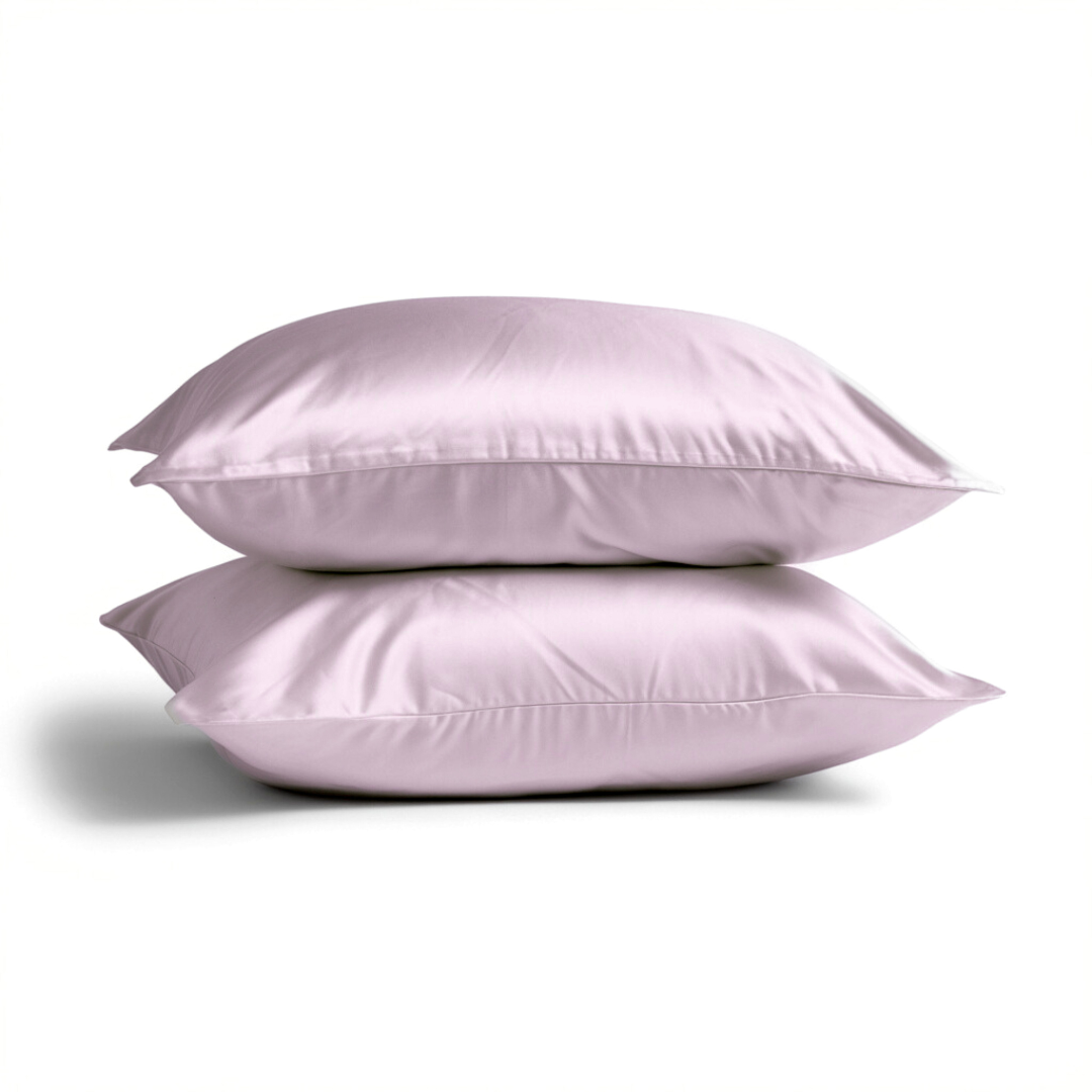 2x Seide Kissenbezug Altrosa - 22mm Satin