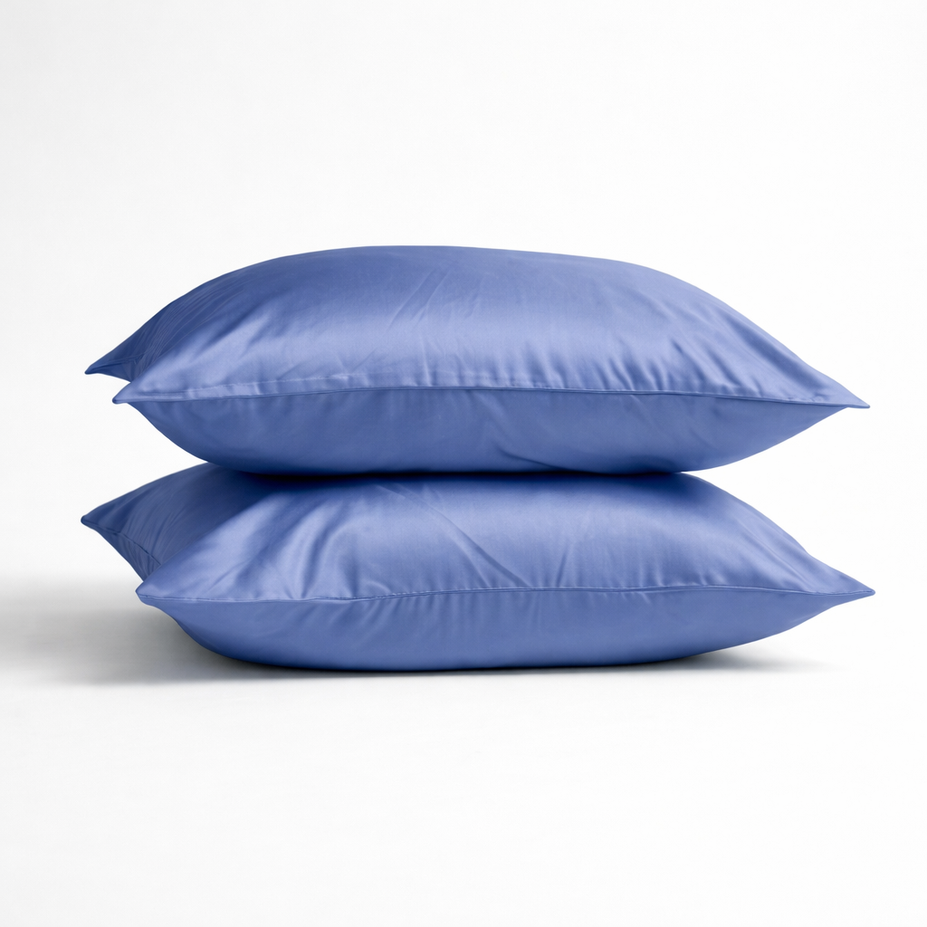 2x Seide Kissenbezug Evening Blue - 22mm Satin