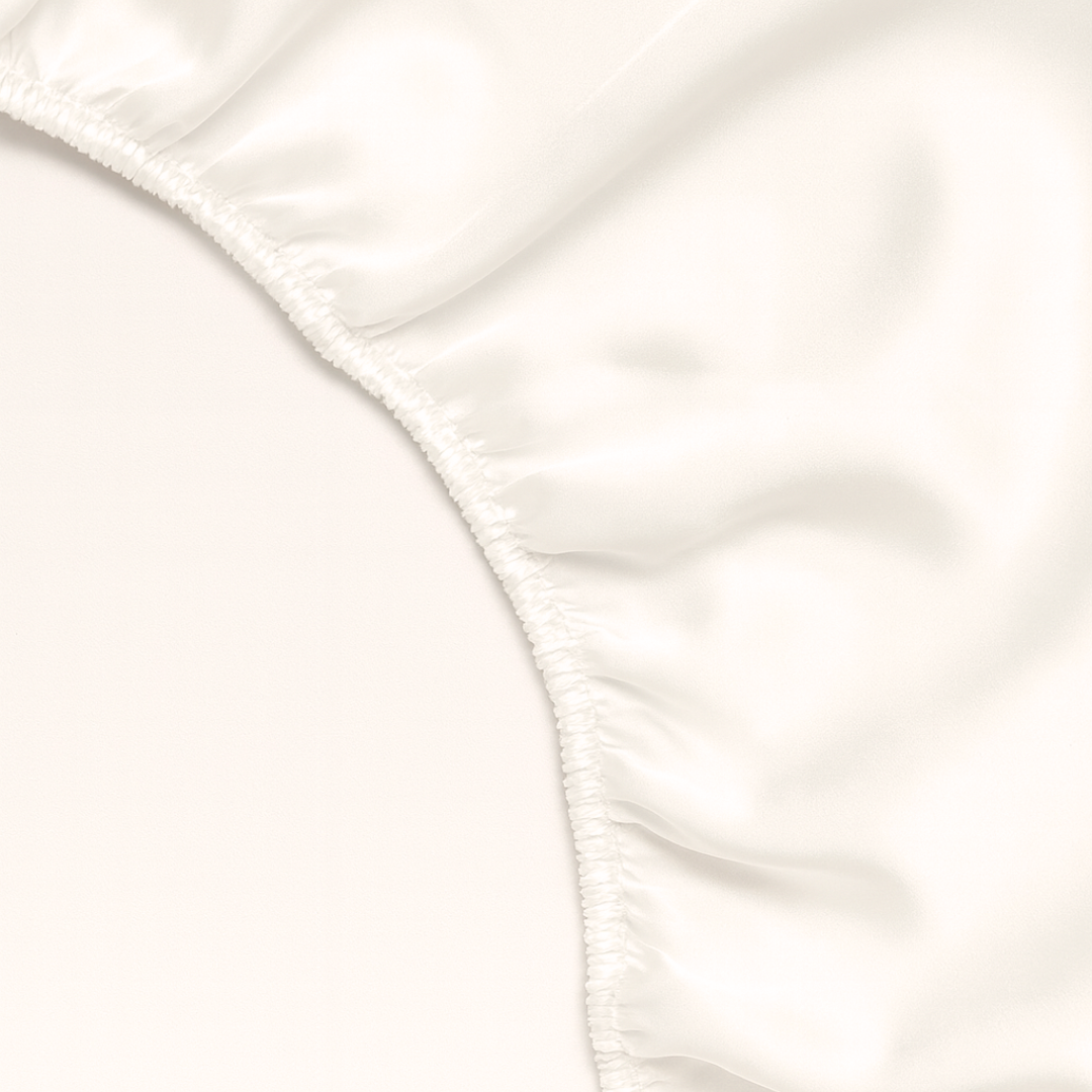 Seiden-Spannbettlaken Elfenbein - 22MM