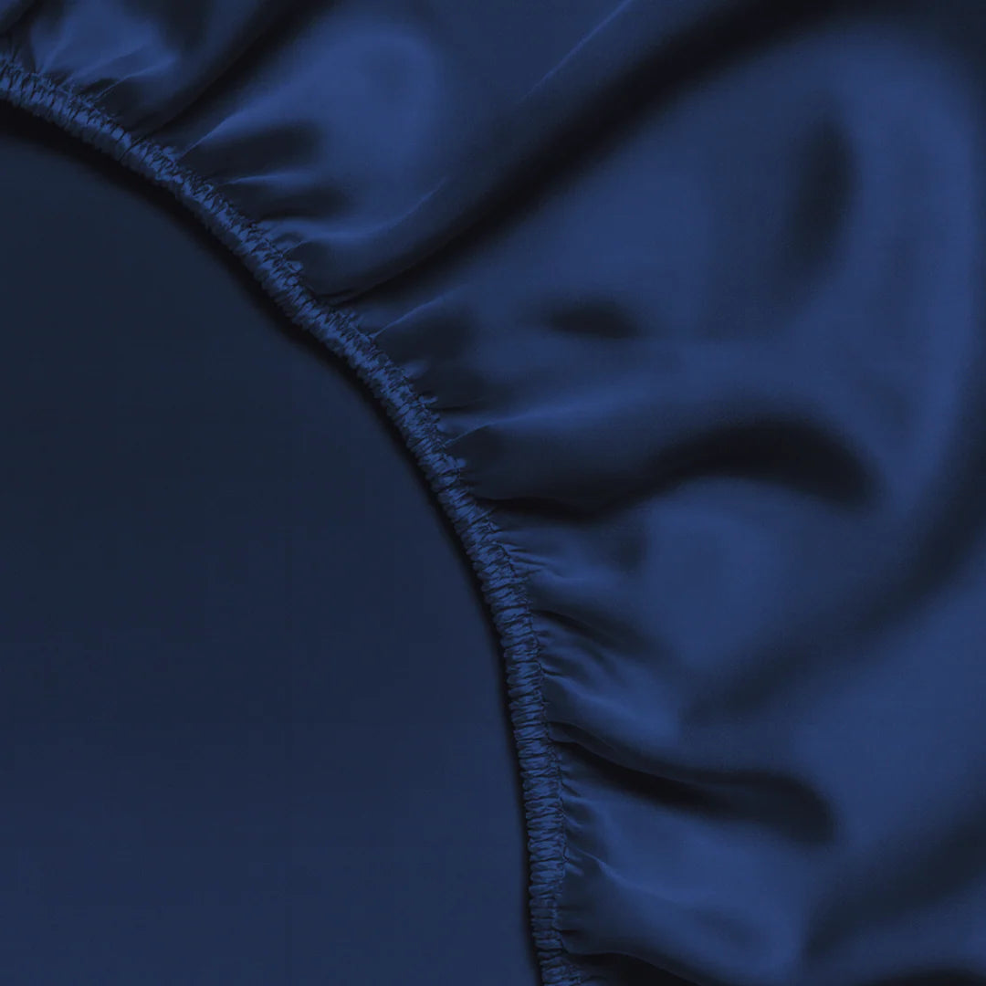 Seiden-Spannbettlaken Marineblau - 22MM