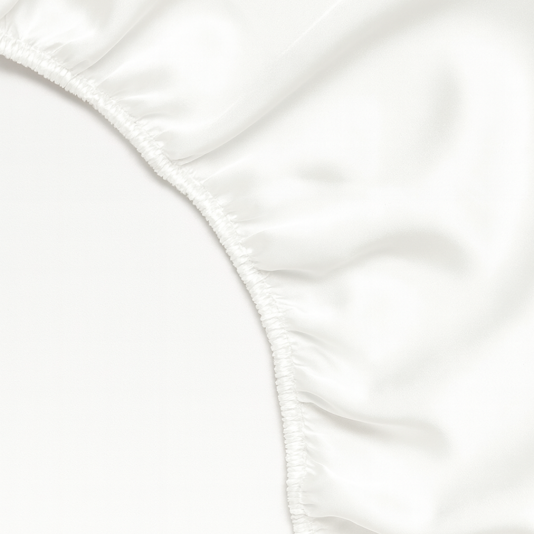Seiden-Spannbettlaken Weiß - 22MM