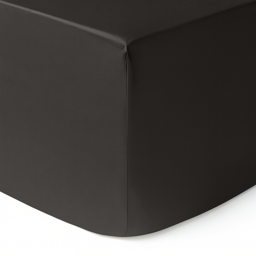 Seiden-Spannbettlaken Schwarz - 22MM