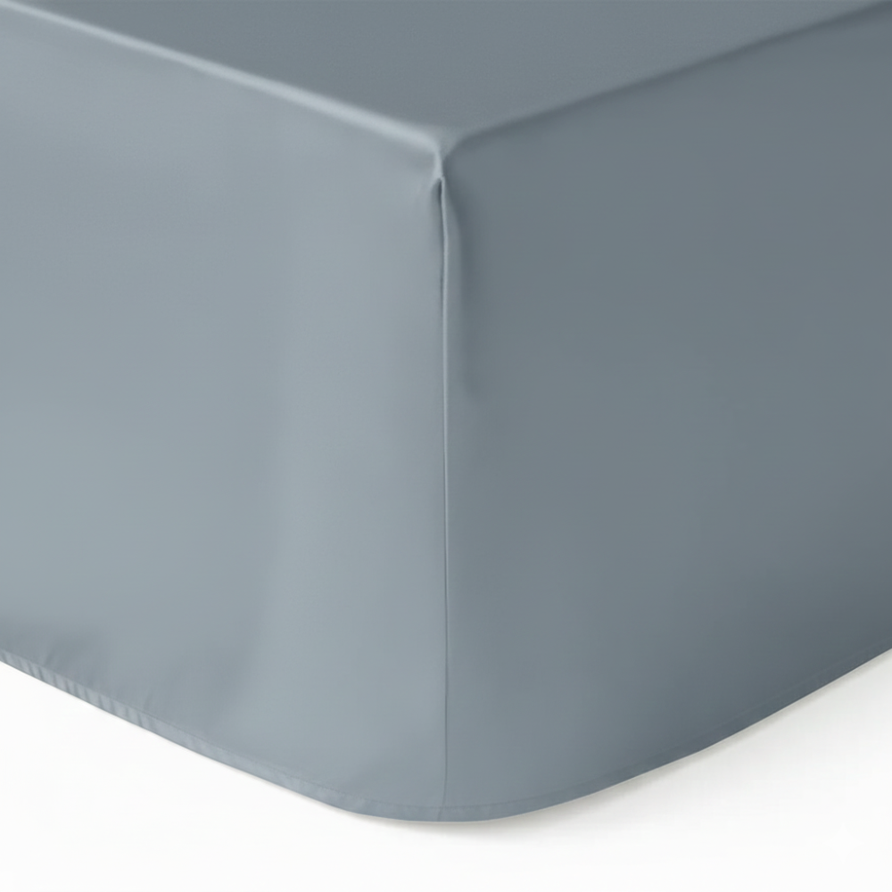 Seiden-Spannbettlaken Jeansblau - 22MM