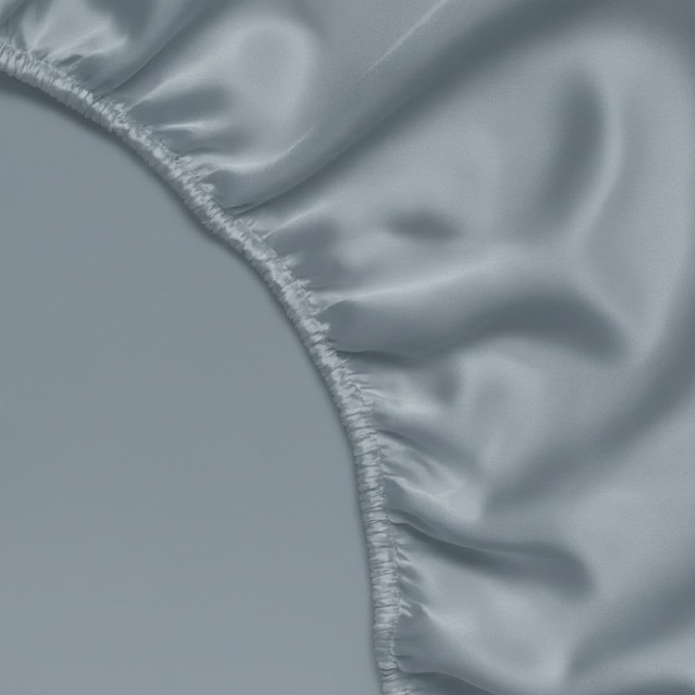 Seiden-Spannbettlaken Jeansblau - 22MM