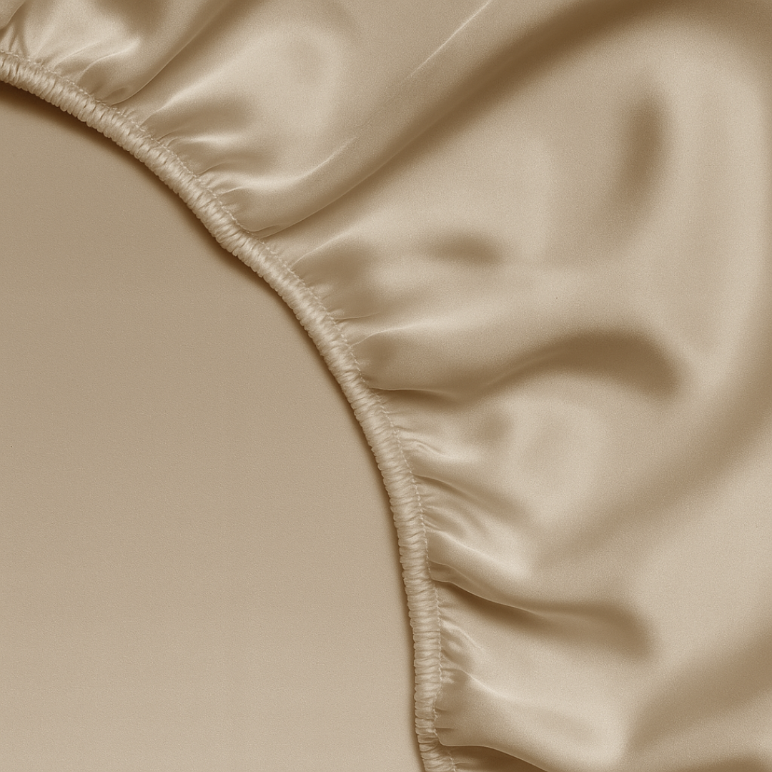 Seiden-Spannbettlaken Dunkler Champagner - 22MM