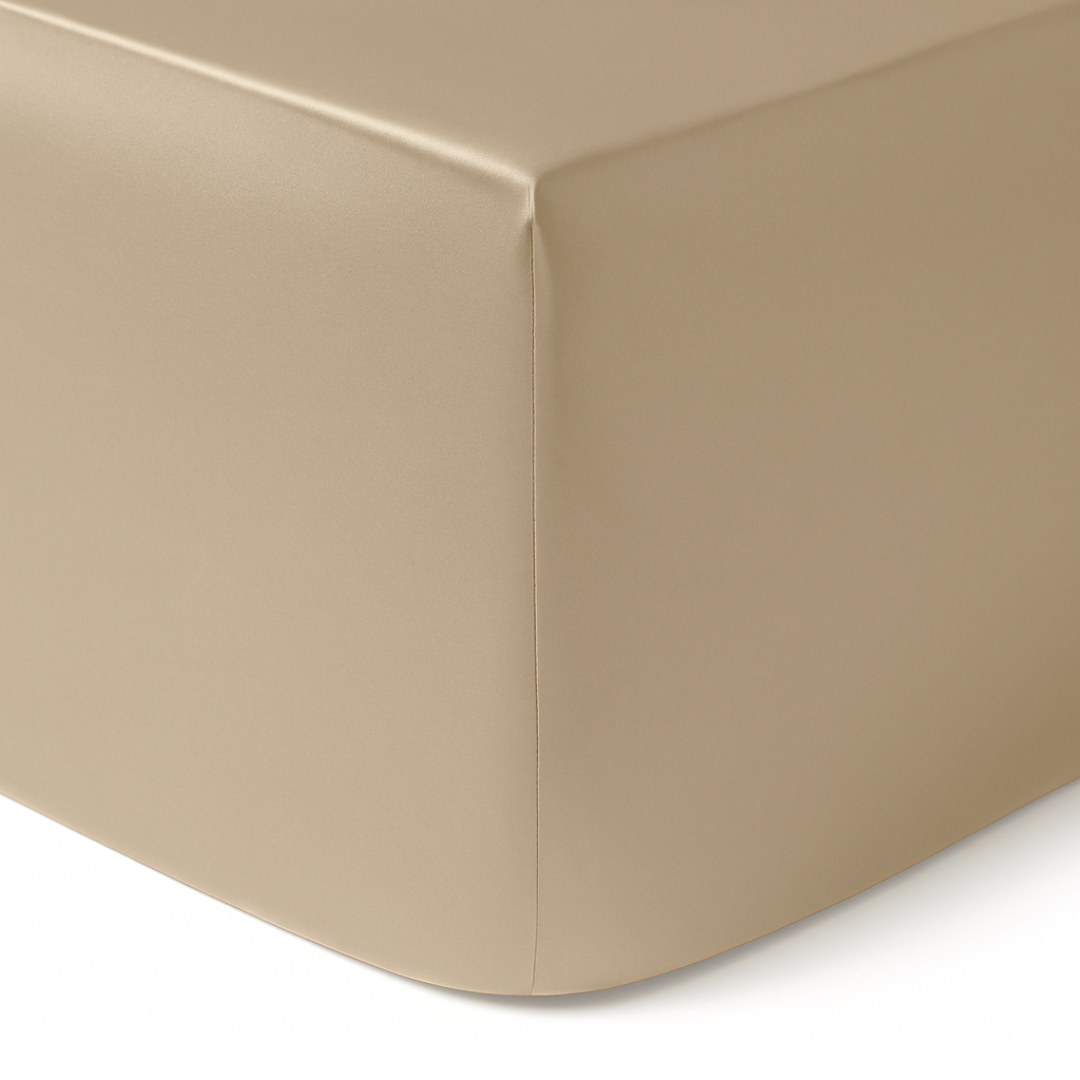Seiden-Spannbettlaken Dunkler Champagner - 22MM
