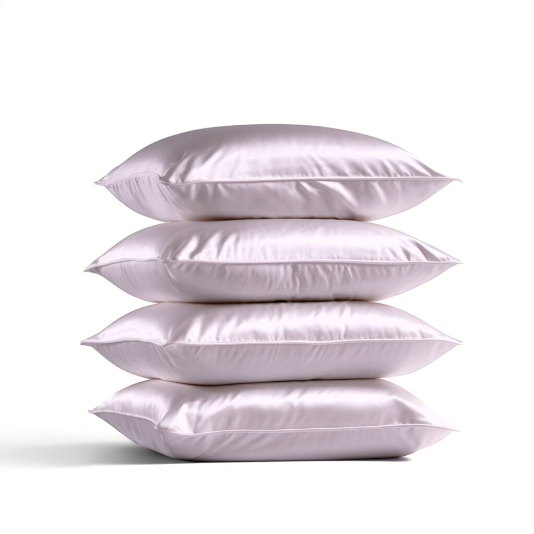 4x Seide Kissenbezug Altrosa - 22mm Satin