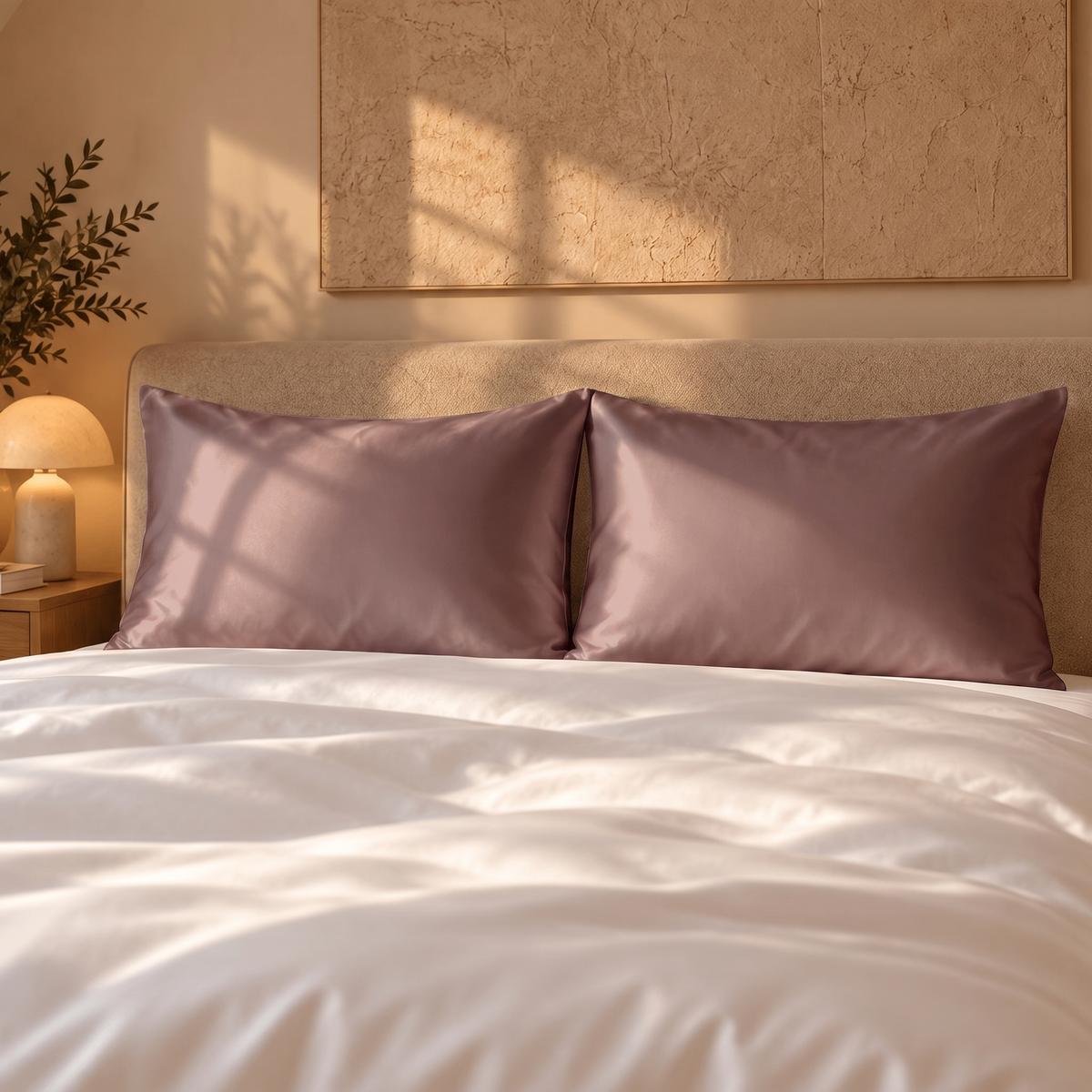 Seidenkissenbezug Vintage Mauve 19 Momme – Stimmungsbild