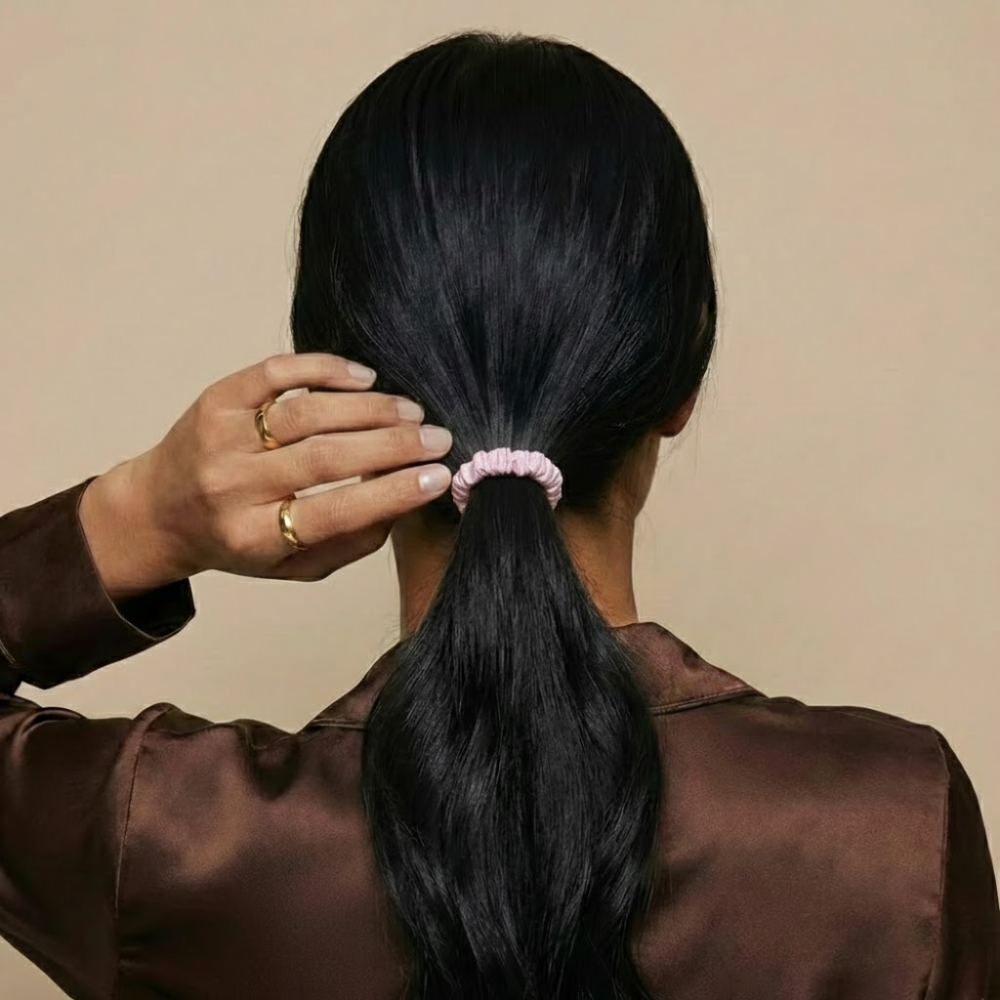 Seiden-Scrunchie Lavender Mist Deluxe Set mit 5 Stück - 22 Momme