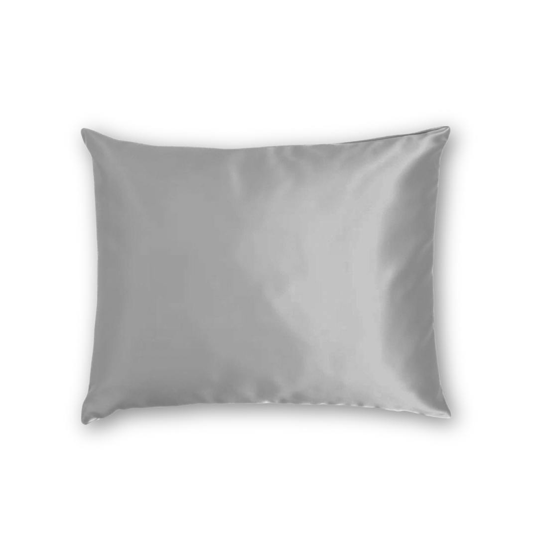 Seidenkissenbezug Hellgrau - 19mm Satin
