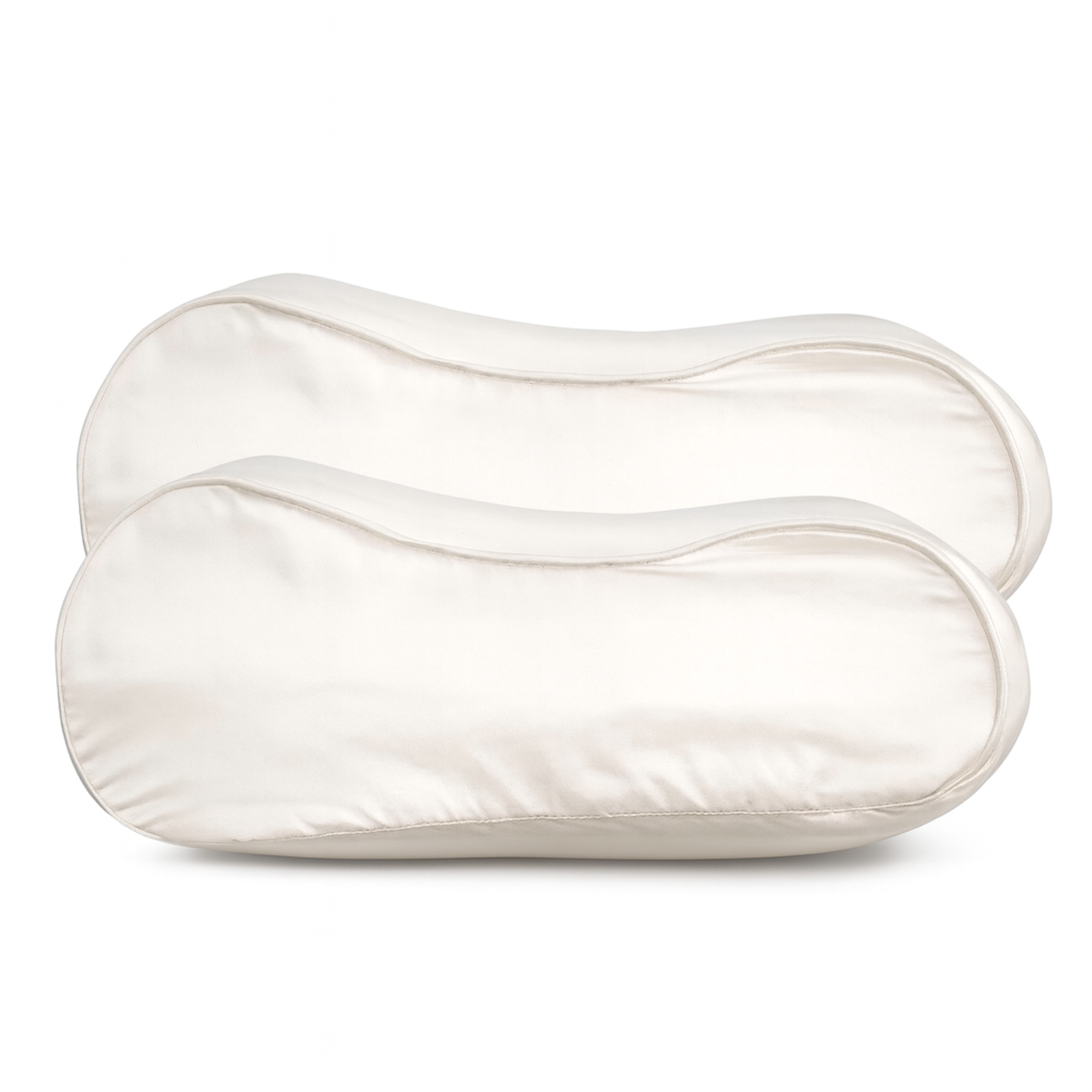 2x Seidenkissenbezug Elfenbein - 22mm Satin Ergonomisch