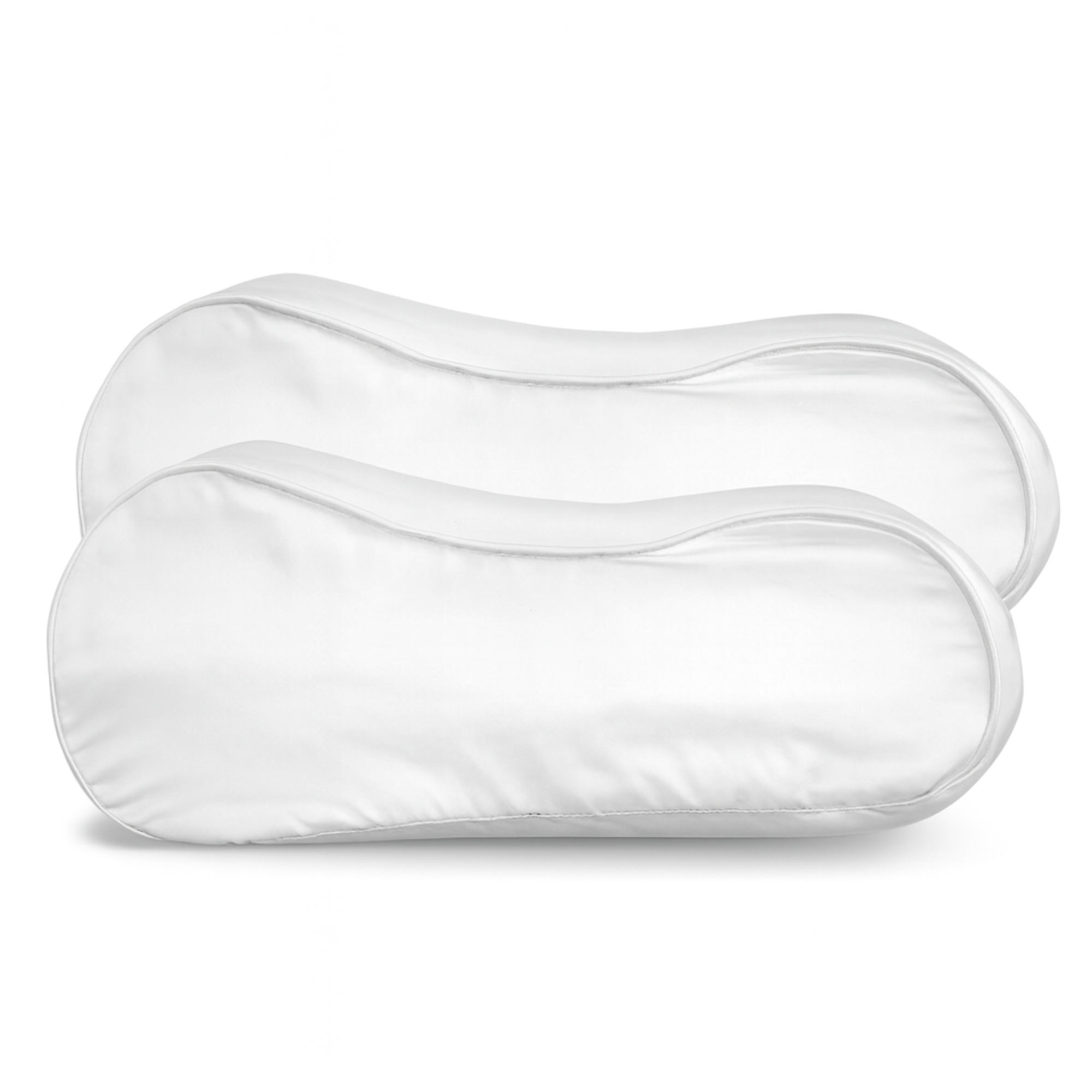 2x Seidenkissenbezug Weiß - 22mm Satin Ergonomisch