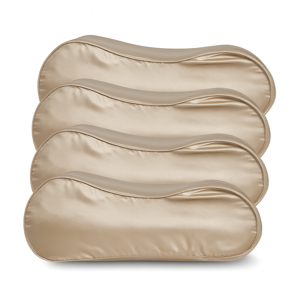 4x Seidenkissenbezug Dunkler Champagner - 19mm Satin Ergonomisch