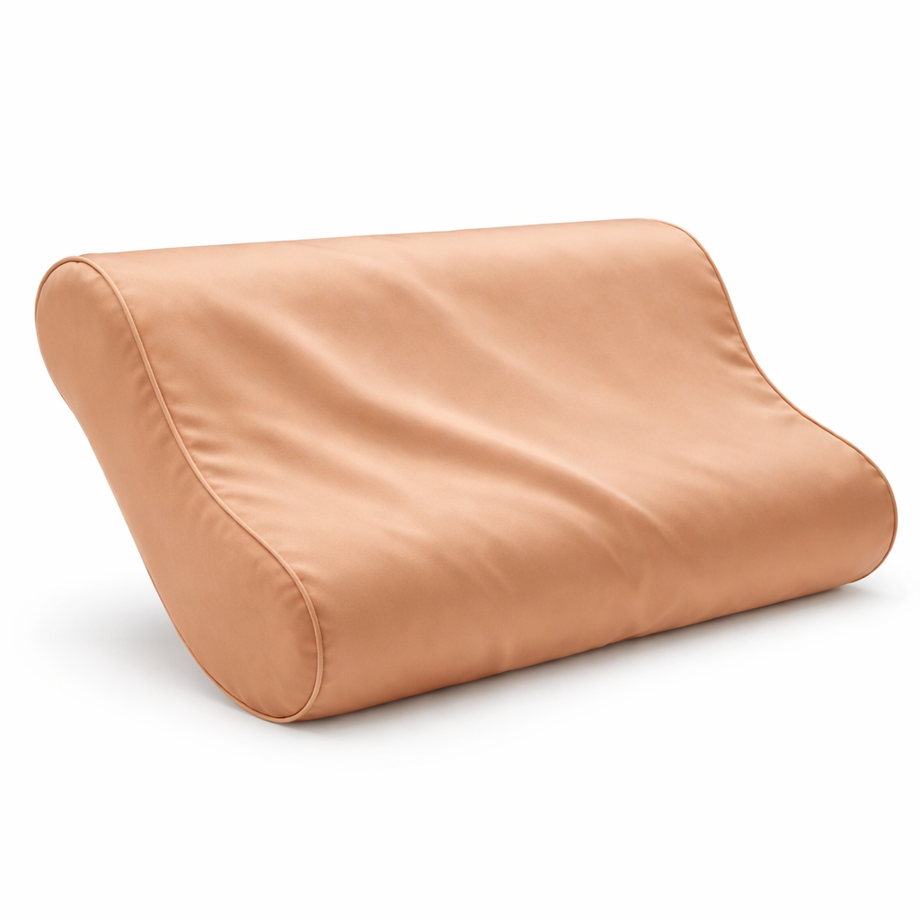 Seidenkissenbezug Golden Sand - 22mm Satin Ergonomisch