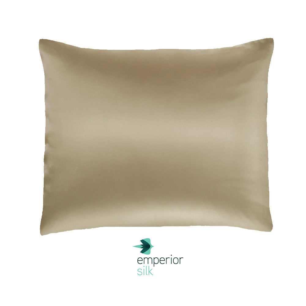 100% Seide Kissenbezug Verdi Taupe - 22MM extra weich