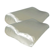 2x 100% Seiden Kissenbezug Ergonomisch Elfenbein Ergonomisch mit Silberionen - 22MM