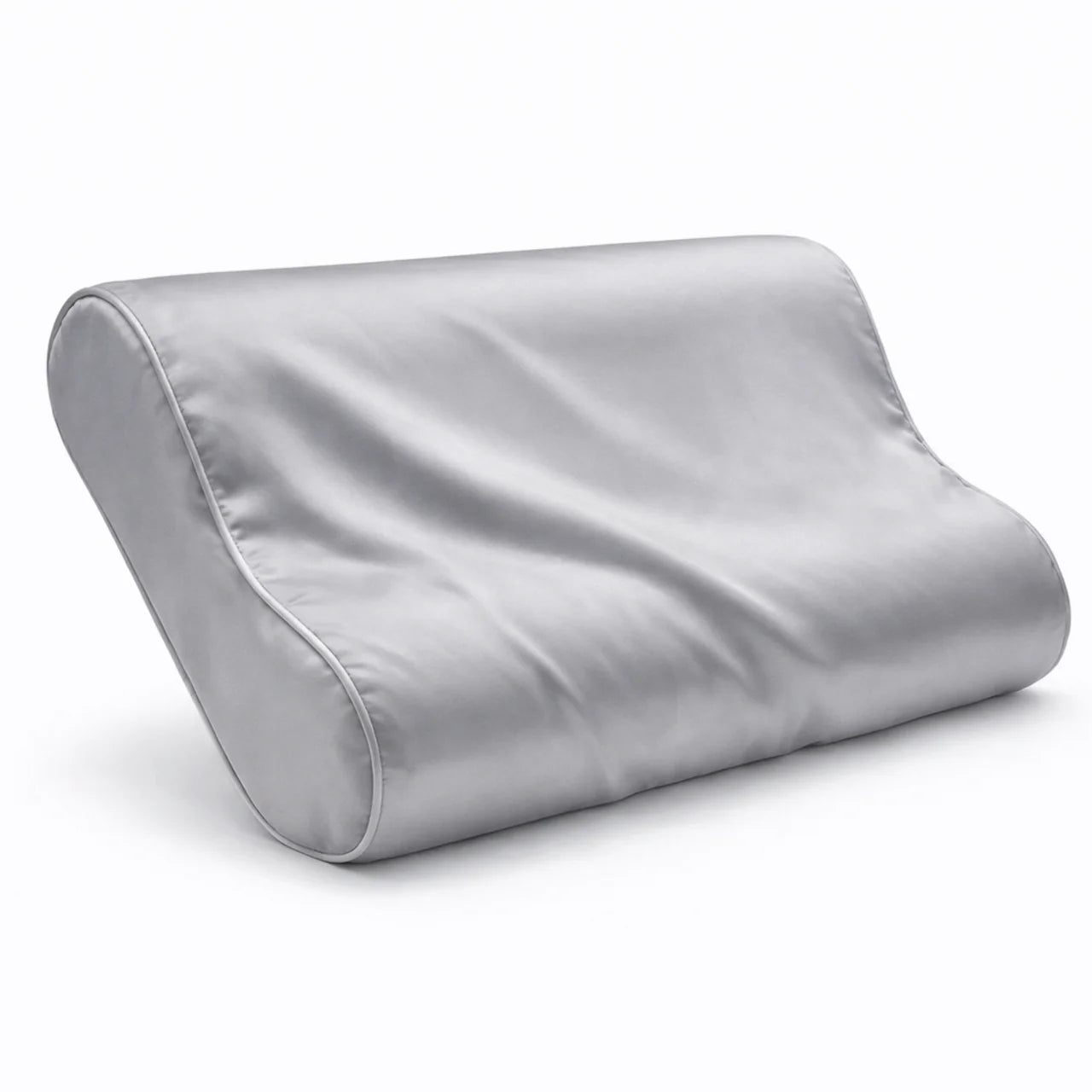 Seidenkissenbezug Pearl Grey - 19mm Satin Ergonomisch