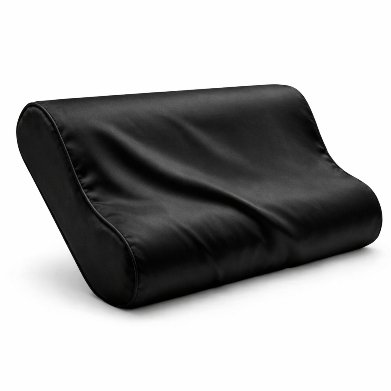 Seidenkissenbezug ergonomisch Black Pearl - 19mm Satin