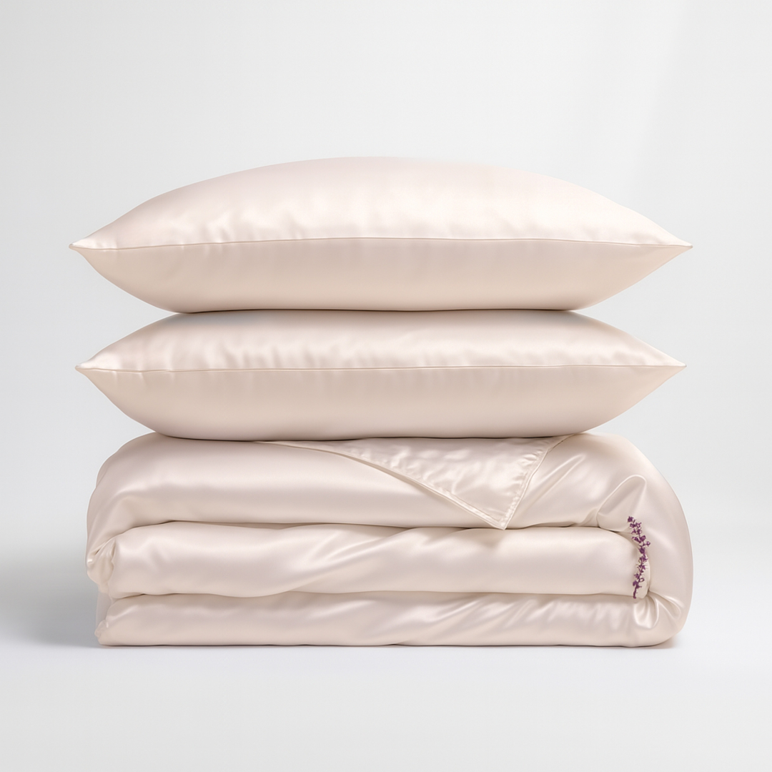 Seiden-Bettbezug Elfenbein - 22 Momme