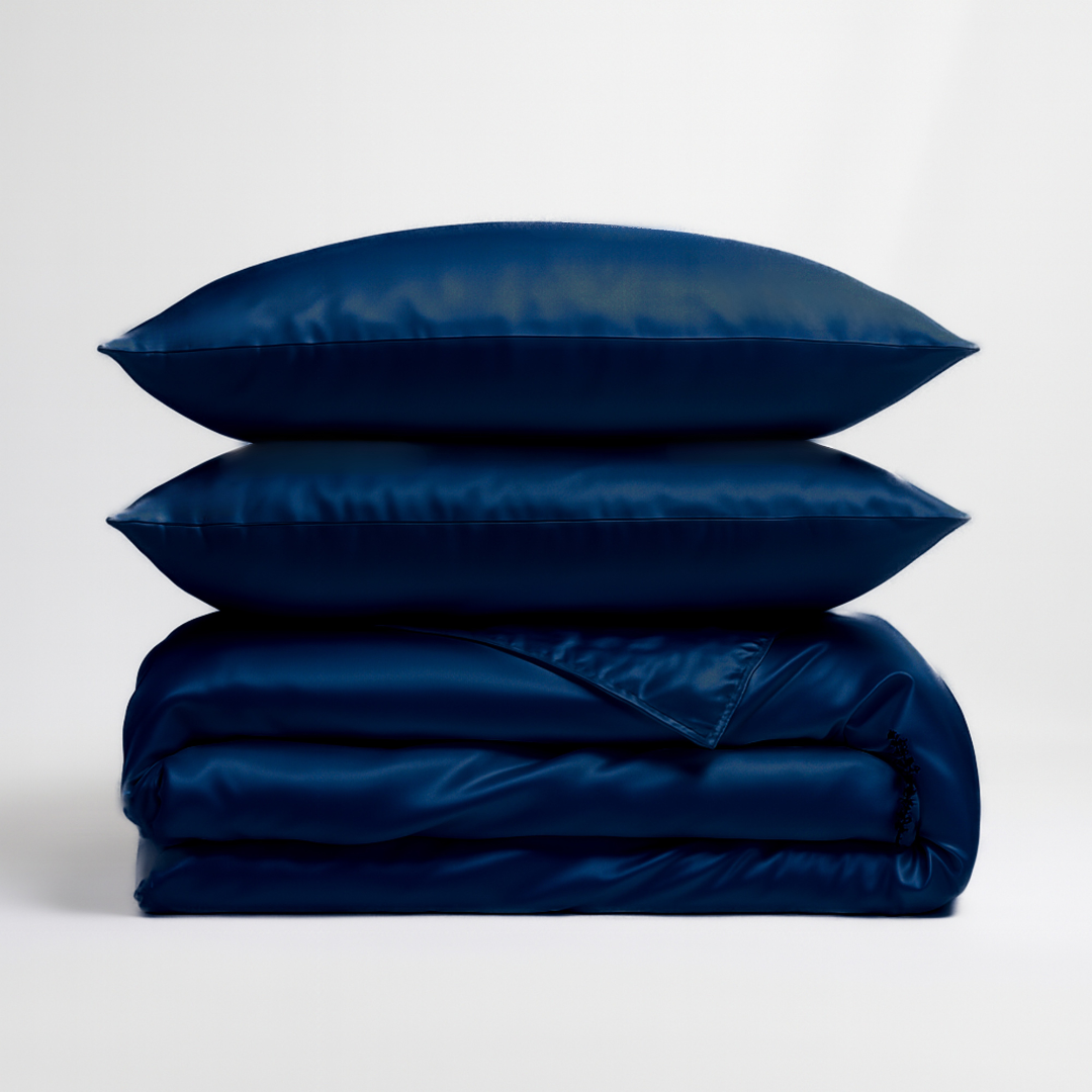 Seiden-Bettbezug Navy - 22 Momme