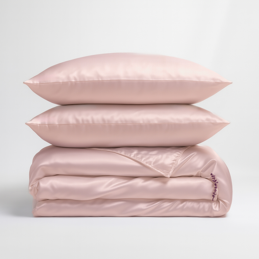 Seiden-Bettbezug Altrosa - 22 Momme