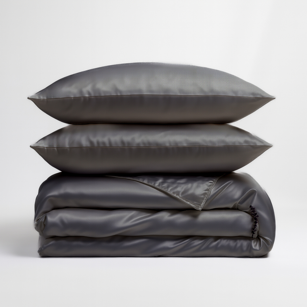 Seidenbettbezug Dark Stone - 22 Momme