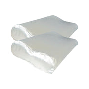 2x 100% Seiden Kissenbezug Ergonomisch Weiß Hotelverschluss mit Silberionen - 22MM