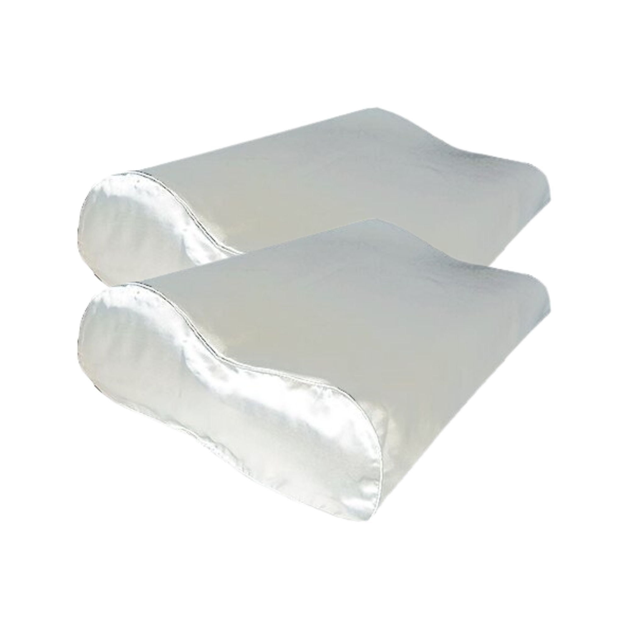 2x 100% Seiden Kissenbezug Ergonomisch Weiß Hotelverschluss mit Silberionen - 22MM