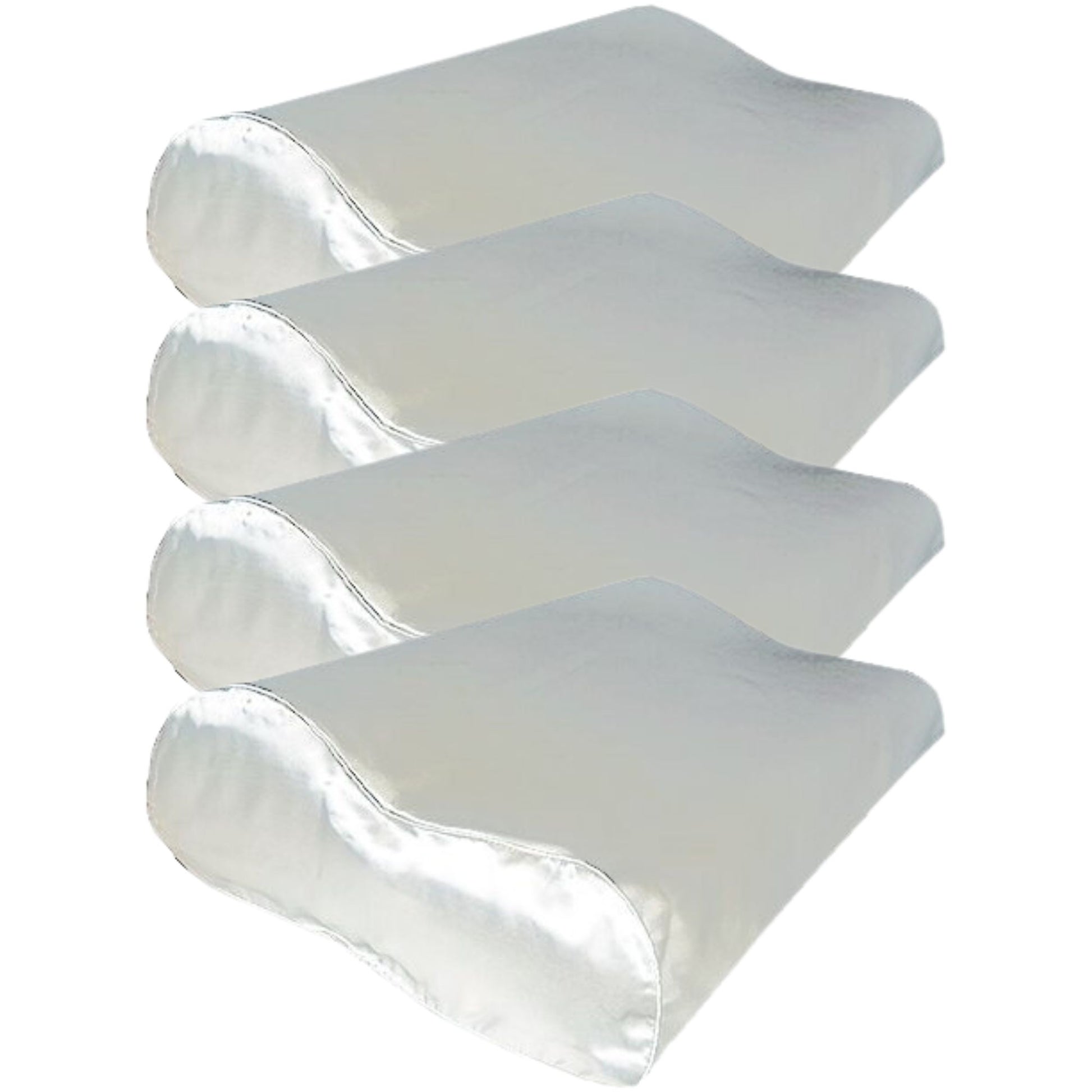 4x 100% Seide Kissenbezug für ergonomisches Kissen Weiß - 22MM