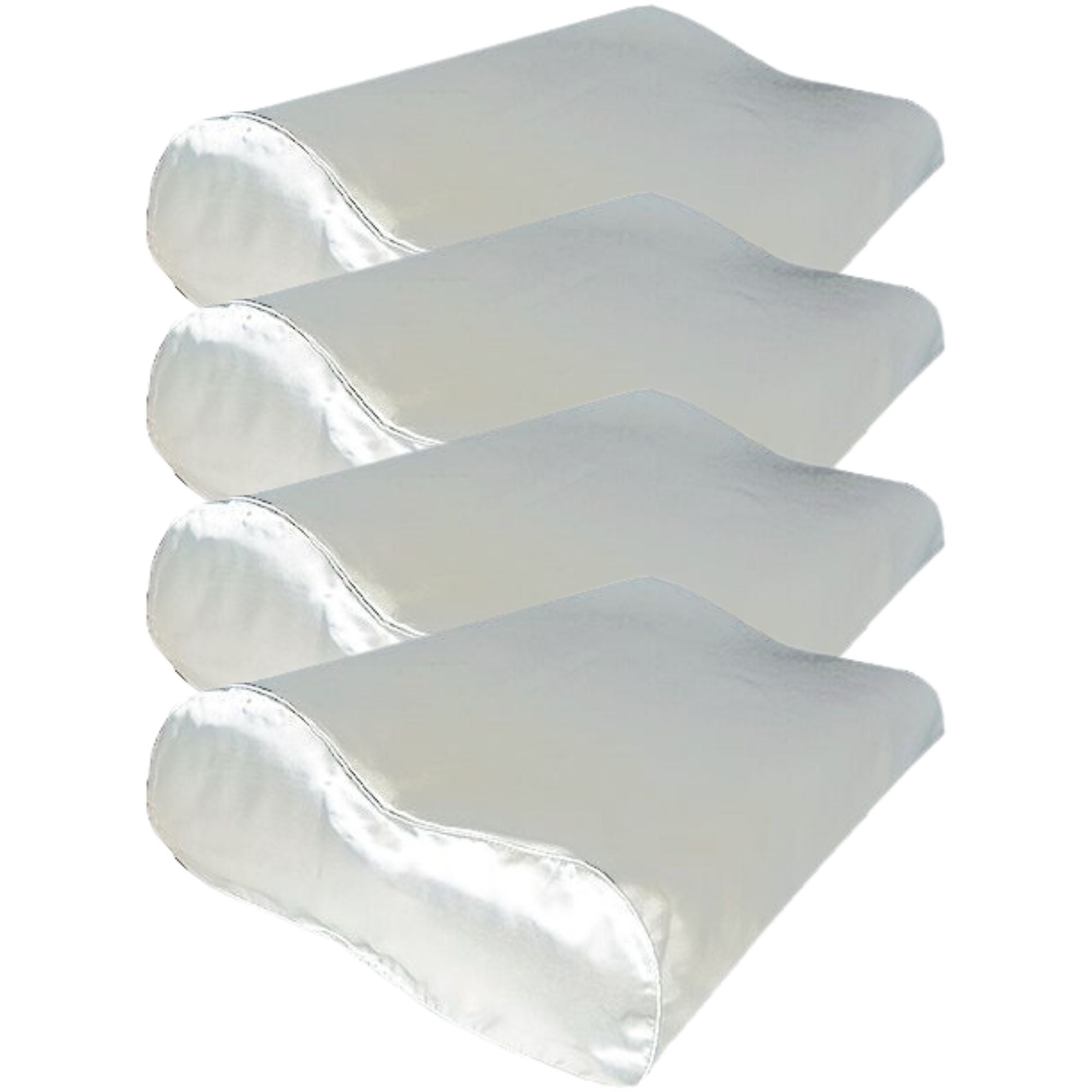 4x 100% Seiden Kissenbezug Ergonomisch Weiß Ergonomisch mit Silberionen - 22MM