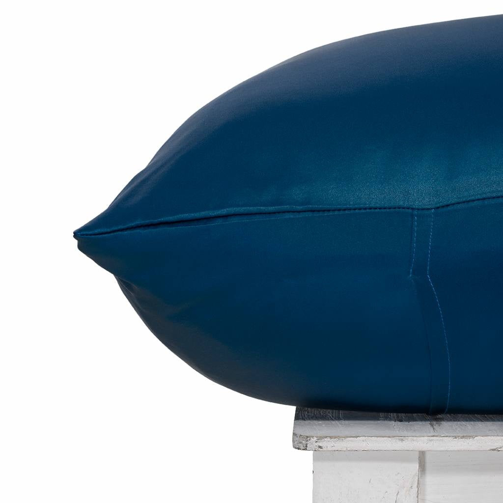 100% Seide Kissenbezug Blau Hotelverschluss - 19MM